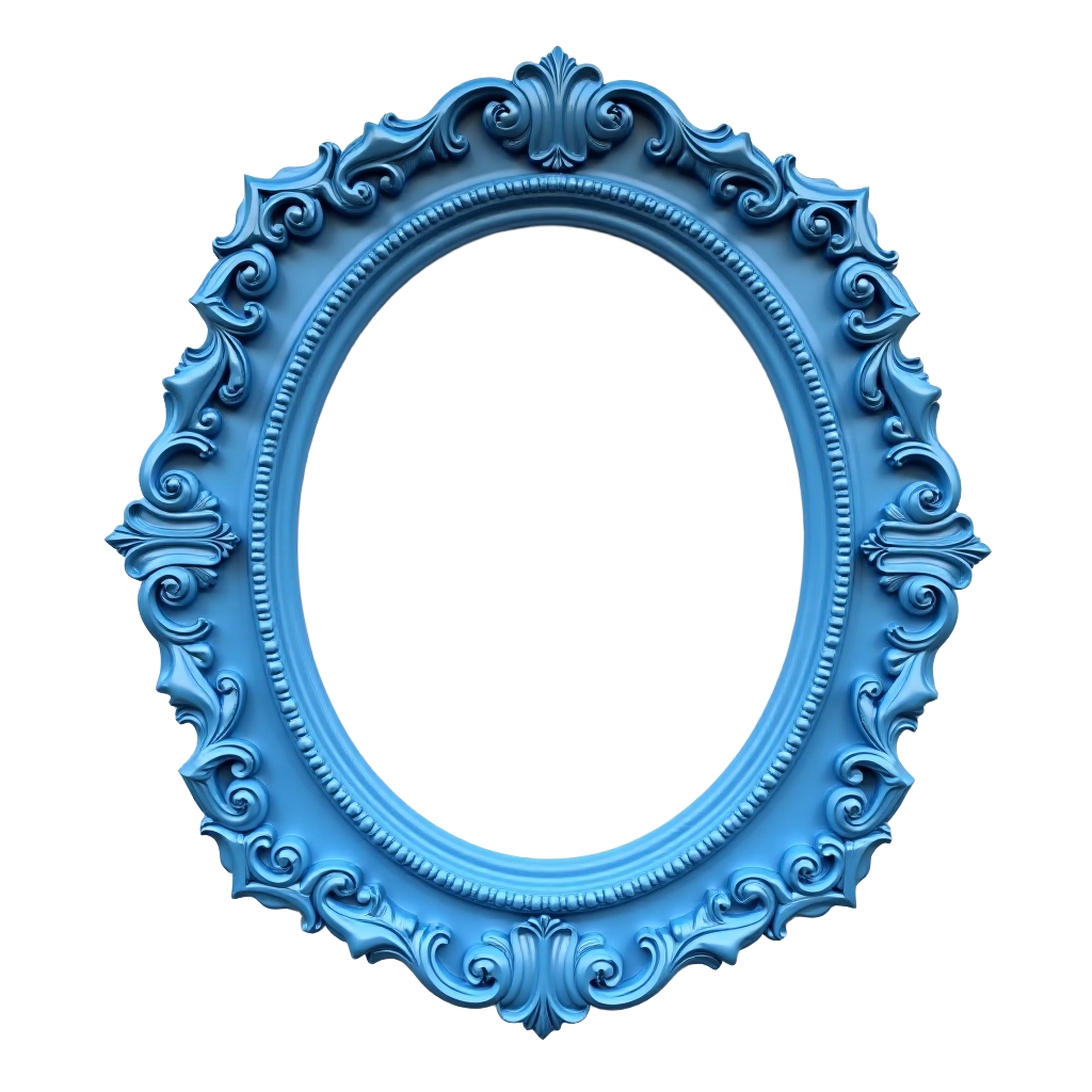 Ornate Blue Oval Frame